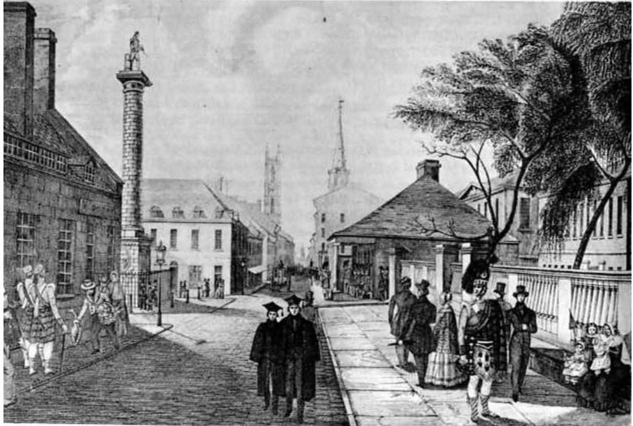 Place Jacques-Cartier, Montréal, vers 1850